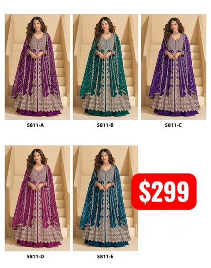 Wedding collection: Mirza: heavy party wear Anarkali dresses by Kurti Connection USA