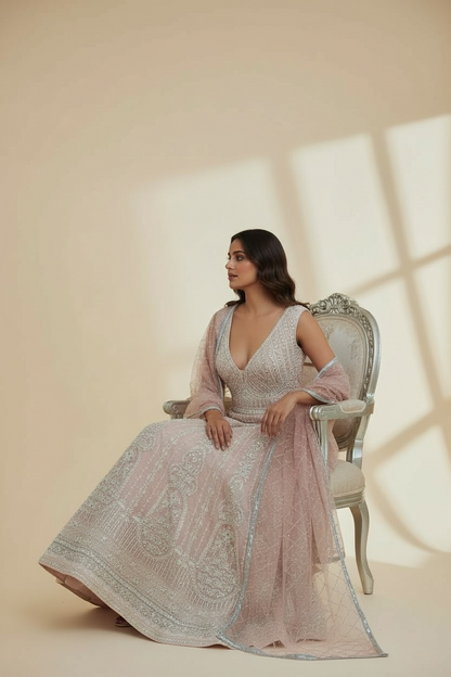 Heavy party wear bridal gown by Kurti Connection USA