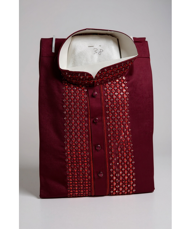 Maroon : Kurta pajama set by Kurti Connection USA