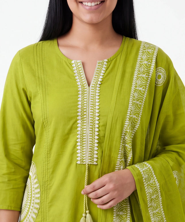 Dhabu cotton Kurti pant set
