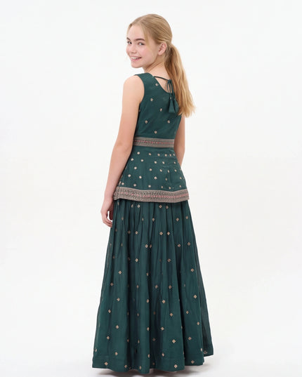 Lehenga set for girls with long top