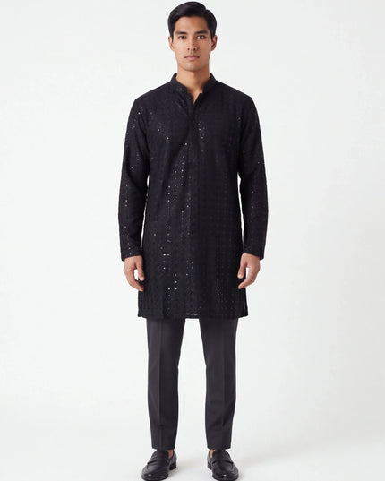 Black sequin kurta | short kurta
