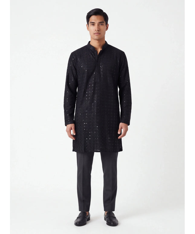 Black sequin kurta | short kurta