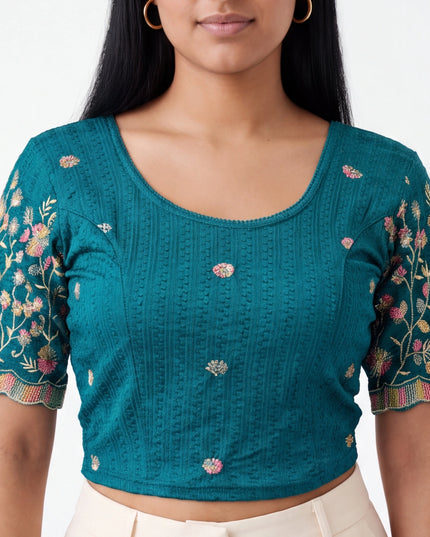 Peacock green Strechable blouse