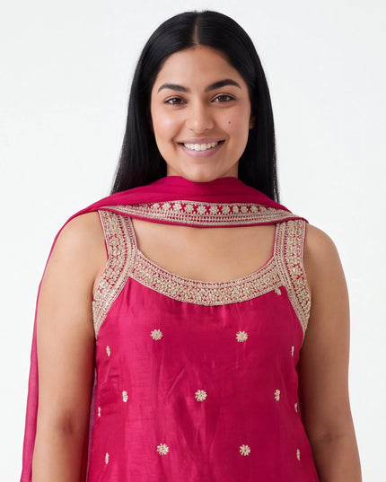 Dark pink sharara suit