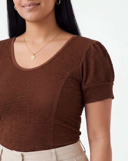 Brown Strechable blouse : for teens