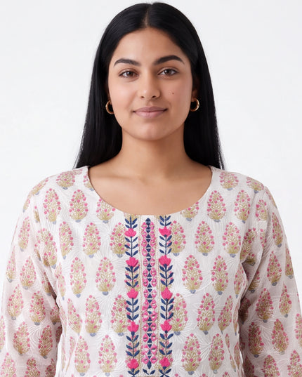 Cotton chikankari kurti