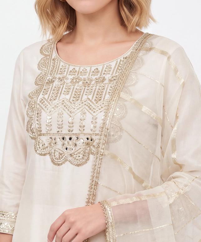 Tissue silk Kurti Plazzo set