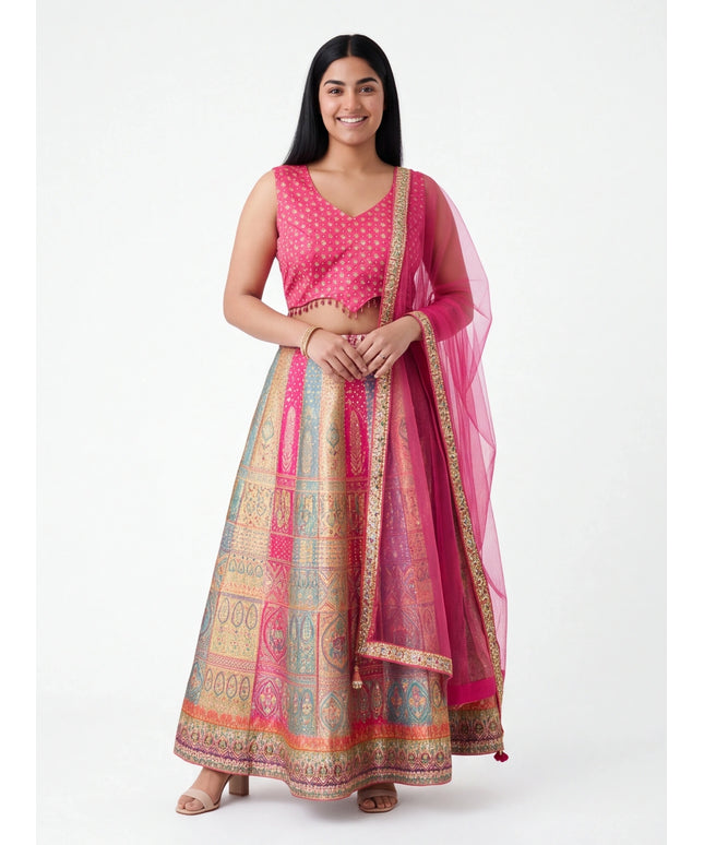 Art silk lehenga Choli set : garba