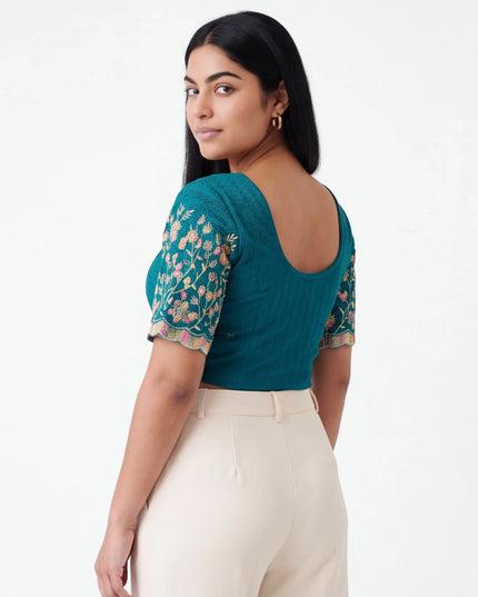 Peacock green Strechable blouse