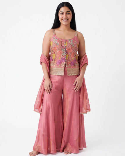 Onion pink sharara set