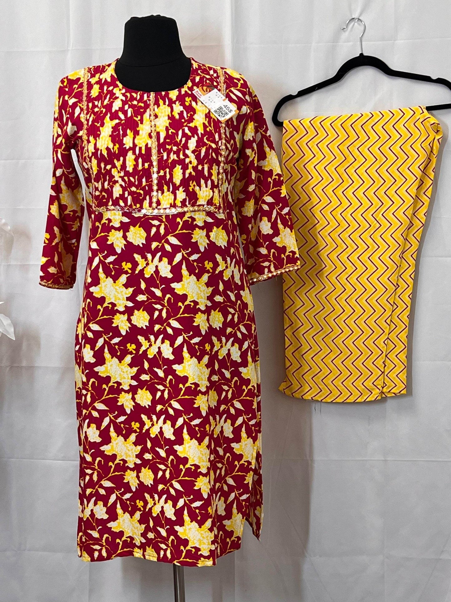 Pure cotton kurti pant set - Kurti Connection USA