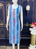 Batik print kurti with full lining - Kurti Connection USA