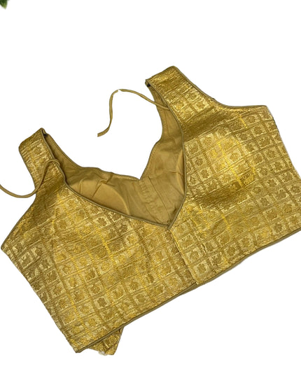 Golden blouse | Size 36 : sale - Kurti Connection USA