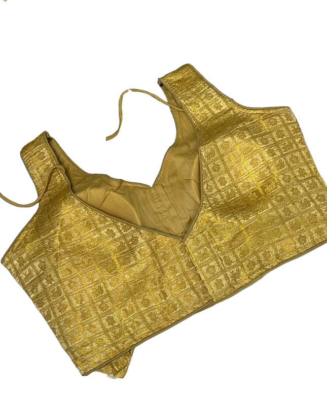 Golden blouse | Size 36 : sale - Kurti Connection USA