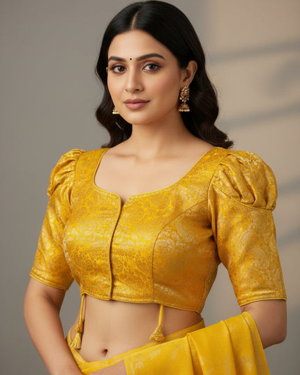 Golden Yellow Blouse - Kurti Connection USA