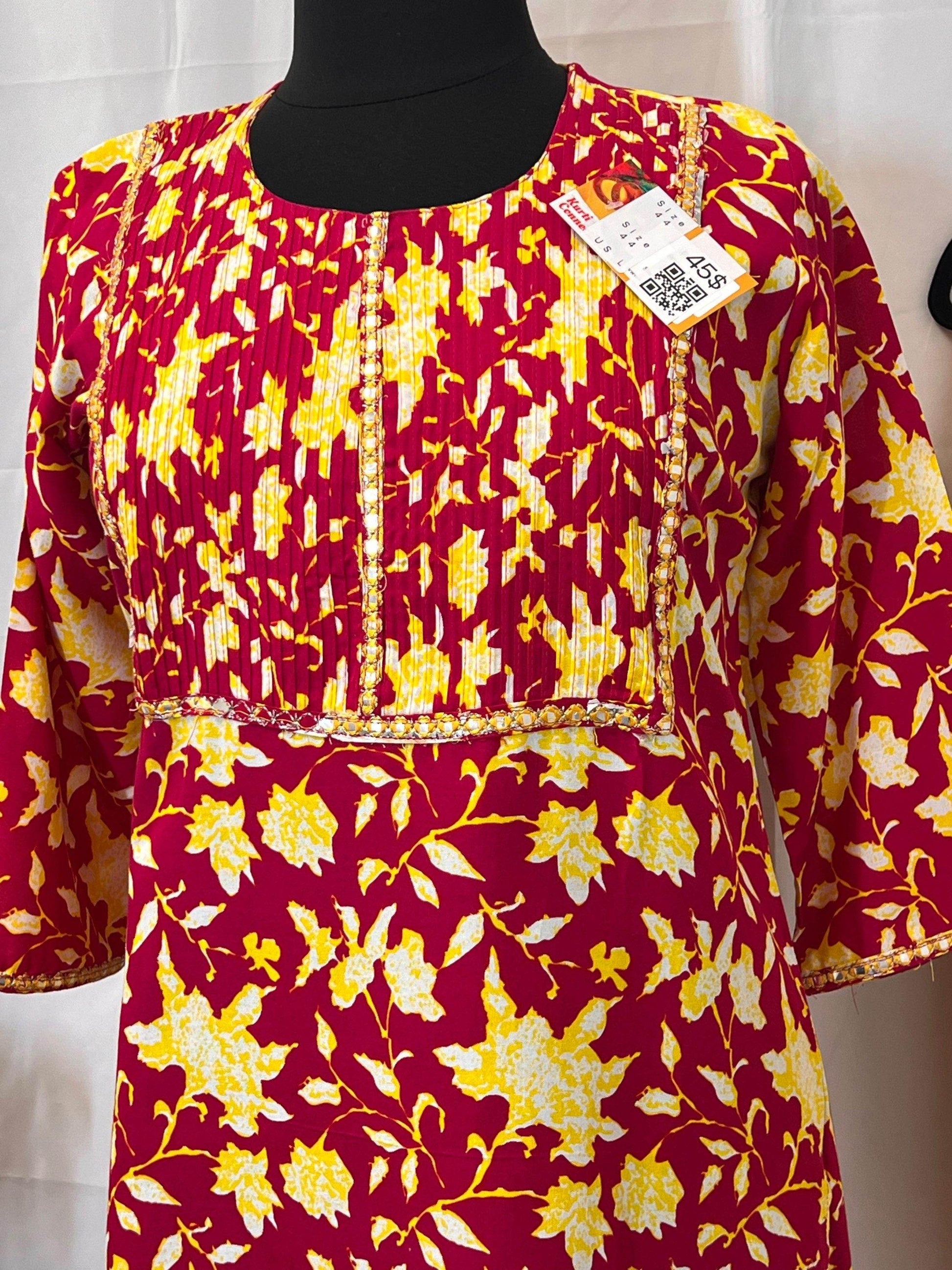 Pure cotton kurti pant set - Kurti Connection USA