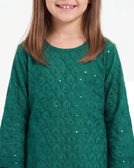 Chikankari long kurti for girls