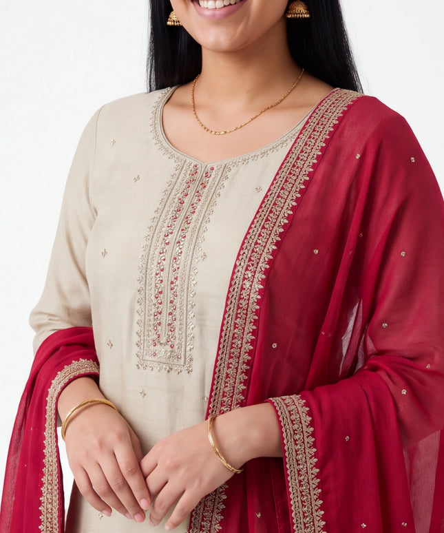 Light gold : sharara suit