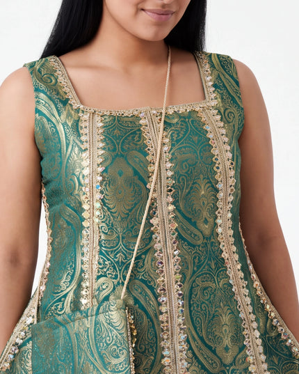 Jacquard silk Plazzo set