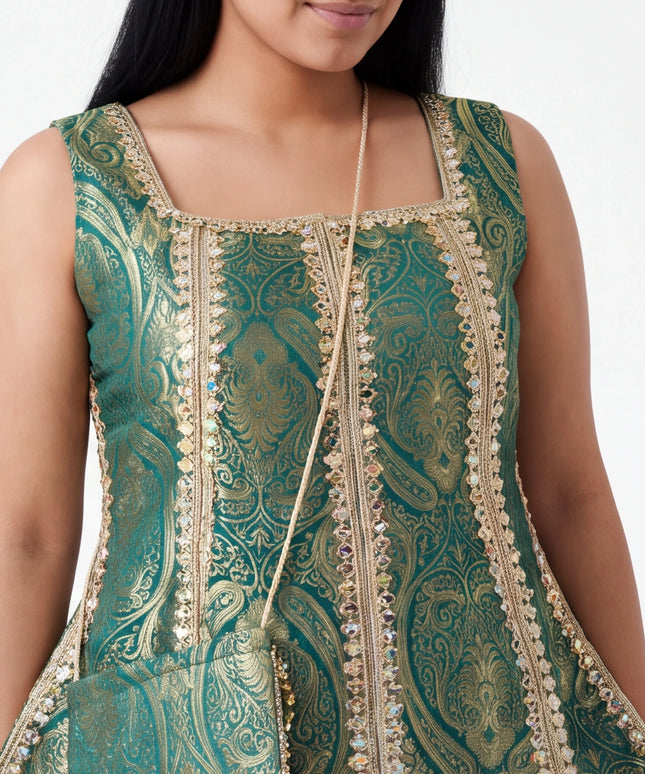 Jacquard silk Plazzo set