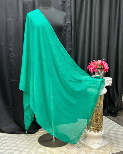 Kurti Connection USA emerald green chiffon dupatta scarf draped elegantly on a mannequin