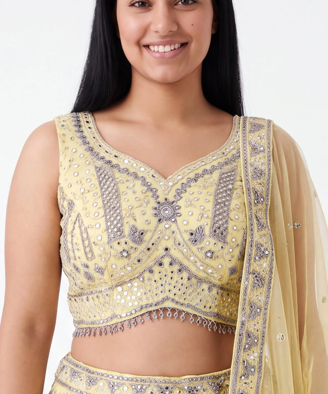 Light yellow Lehenga set