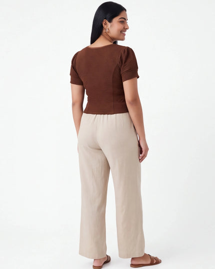 Brown Strechable blouse : for teens