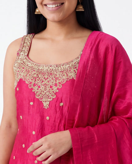 Dark pink sharara suit