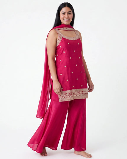 Dark pink sharara suit