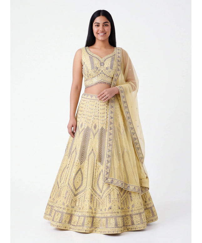 Light yellow Lehenga set