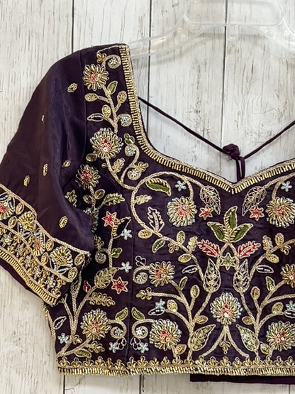 Dark purple tissue silk blouse