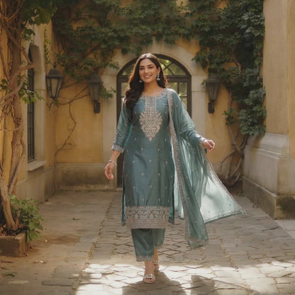Tissue silk salwar suit
