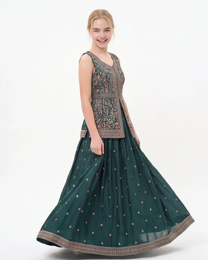 Lehenga set for girls with long top