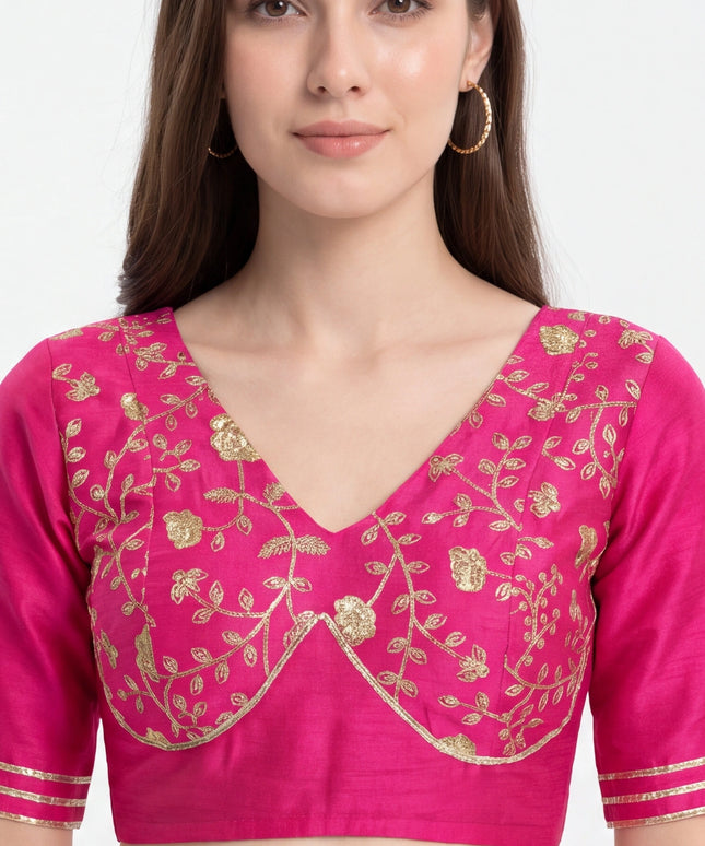 2879 Raw silk blouse | readymade blouse for saree