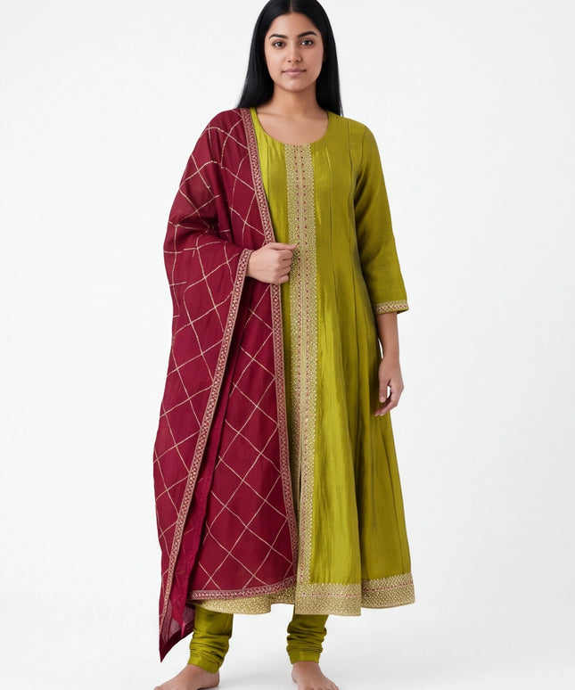Silk anarkali suit
