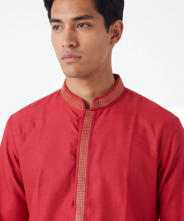 Red mens kurta set