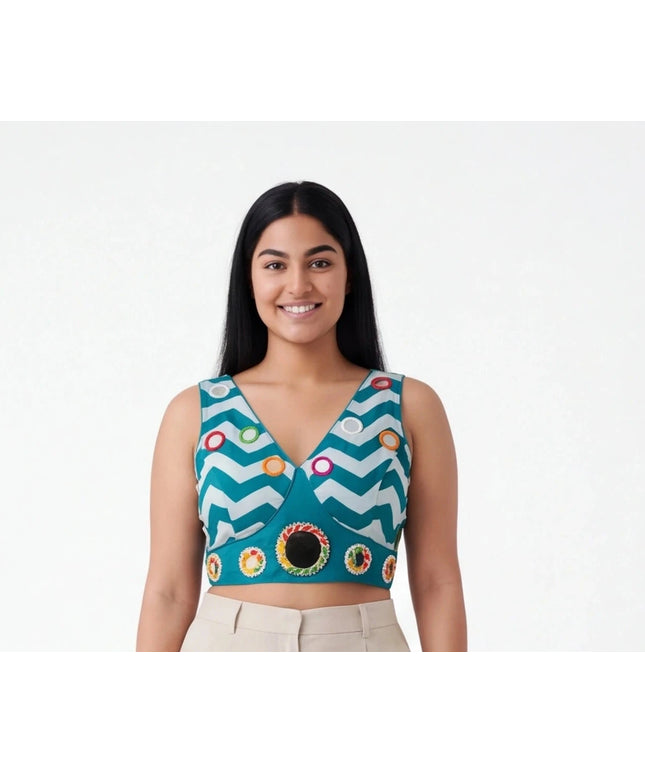 Cotton blouse with mirror : garba