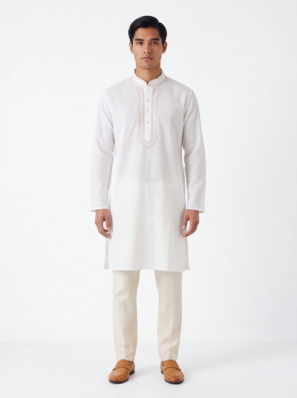 Cotton White kurta