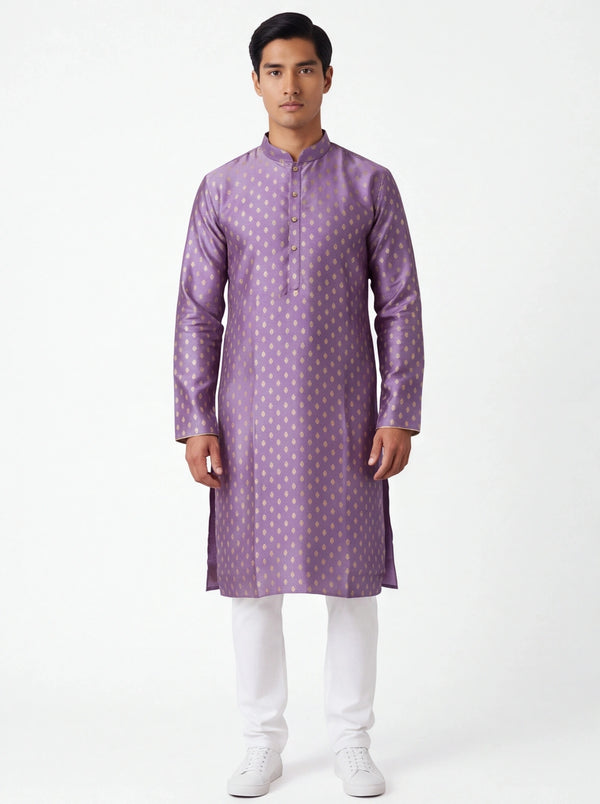 Purple kurta set for men