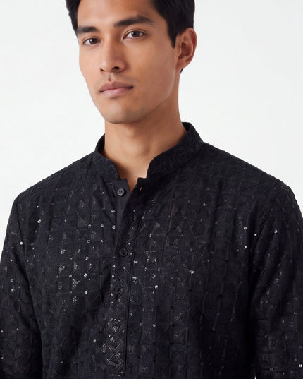 Black sequin kurta | short kurta