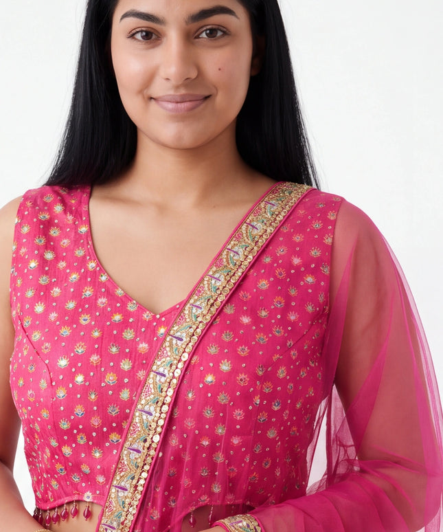 Art silk lehenga Choli set : garba
