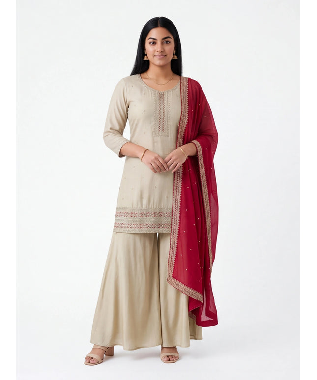Light gold : sharara suit