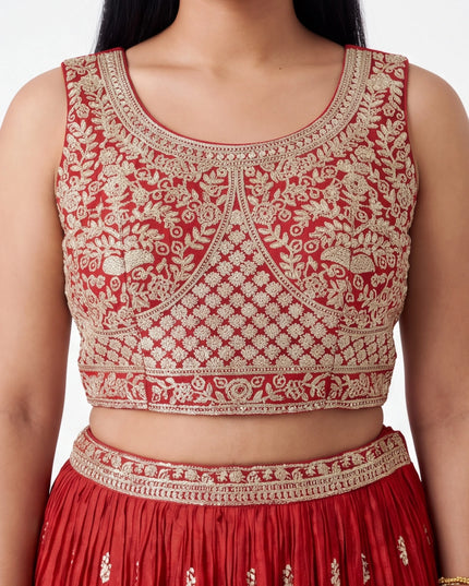 Chinon silk lehenga set