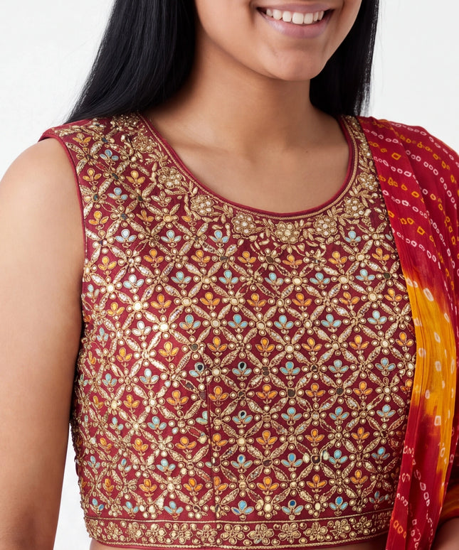 Bandhani legenga choli set : Garba