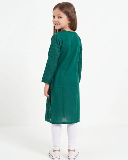 Chikankari long kurti for girls