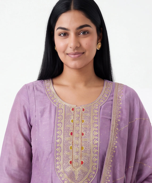 Anarkali party wear dress : Violet